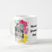 水クールカラフル色スプラッシュ写真父の日 コーヒーマグカップ (正面左)