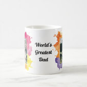 水クールカラフル色スプラッシュ写真父の日 コーヒーマグカップ (中央)