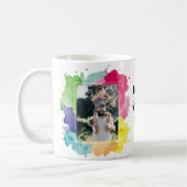 水クールカラフル色スプラッシュ写真父の日 コーヒーマグカップ (左)