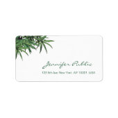 水クール色の竹の離れテンプレートスクリプト文字 ラベル (正面)