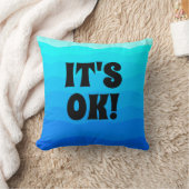 水クール色アクアタイポグラフィおもしろいレトロ クッション (ブランケット)