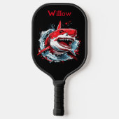 水クール色シャーク頭モノグラモダンム ピックルボールラケット (裏面)