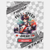 水クール色スポーツカーレーシングボーブランケット フリースブランケット (正面)