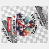 水クール色スポーツカーレーシングボーブランケット フリースブランケット (正面(横))