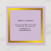 水クール色抽象芸術絵を描アースト（ばちゃばちゃ）跳ねる スクエア名刺 (裏面)