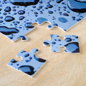 水クール雨滴自然模様ジグソーパズル ジグソーパズル (側面)