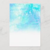 水グラデーション色のメ結婚ニュー・カード – 青 メニュー (裏面)