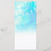 水グラデーション色のメ結婚ニュー・カード – 青 メニュー (裏面)