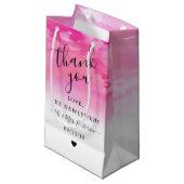 水グラデーション色の結婚ありがとう抱き枕 – ピンク スモールペーパーバッグ (正面アングル)