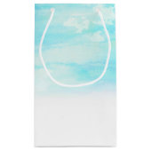 水グラデーション色の結婚ありがとう抱き枕 – 青 スモールペーパーバッグ (裏面)