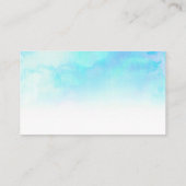 水グラデーション色の結婚座席表 – 青 プレイスカード (裏面)