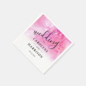 水グラデーション色の結婚紙ナプキン – ピンク スタンダードカクテルナプキン (角)