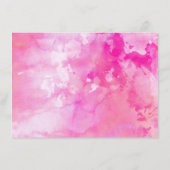 水グラデーション色の結婚詳細カード – ピンク エンクロージャーカード (裏面)