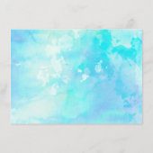 水グラデーション色の結婚詳細カード – 青 エンクロージャーカード (裏面)