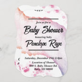 水グラデーション色エンクロージャカード 招待状 (正面/裏面)