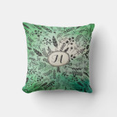 水グラデーション色グリーンとブルースフロントタンバック クッション (正面)