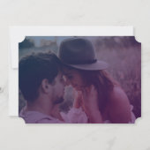 水グラデーション色ピンクライトハウスフォト結婚ズ 招待状 (裏面)