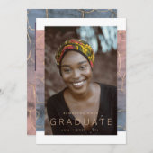 水グラデーション色モダン金箔大理石グラード 案内状 (正面/裏面)