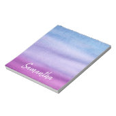 水グラデーション色名前をカスタムする紫/青メモ帳 ノートパッド (回転)