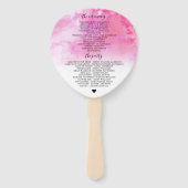 水グラデーション色結婚式 プログラムハンドファン – ピンク ハンドファン (裏面)