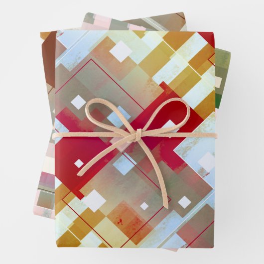 水グランジ色ファインアート幾何学的 ラッピングペーパーシート (インサイチュ)