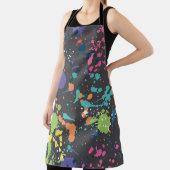 水グランジ色：スポットカラフルパターン エプロン (インサイチュ)