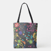 水グランジ色：スポットカラフルパターン トートバッグ (裏面)
