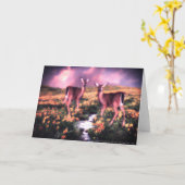 水グリーティングカードの鹿のズボンとして カード (黄色い花)