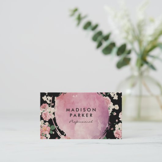 水コンテンポラリー色のエレガントヴィンテージ 名刺 (スタンド正面)