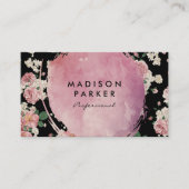 水コンテンポラリー色のエレガントヴィンテージ 名刺 (正面)