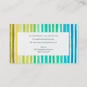 水コンテンポラリー色のストライプファッション 名刺 (裏面)