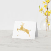 水コンテンポラリー色トナカイのクリスマスカード カード (黄色い花)