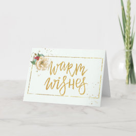 水コンテンポラリー色マグノリアクリスマス カード