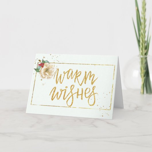 水コンテンポラリー色マグノリアクリスマス カード (正面)