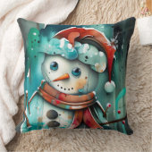 水コンテンポラリー色雪だるま枕 クッション (ブランケット)