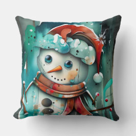 水コンテンポラリー色雪だるま枕 クッション
