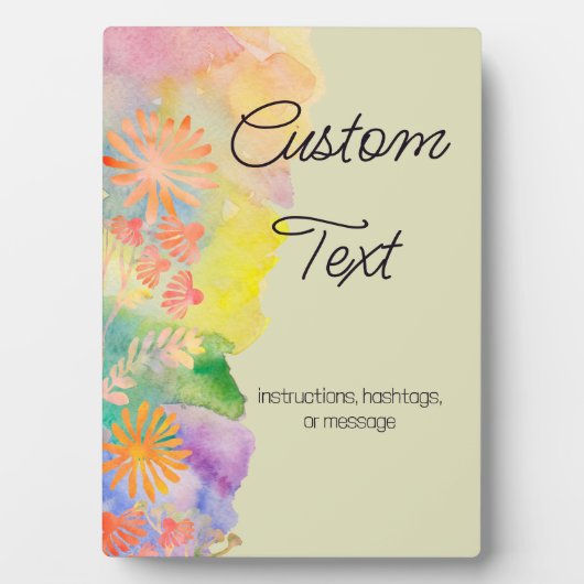 水サイケデリック色ワイルドフラワー フォトプラーク (正面)