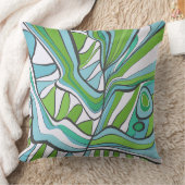 水サイケデリック葉式式ブルーグリーン クッション (ブランケット)