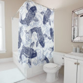 水シャワ日本のーカーテンに魚の模様を入れる シャワーカーテン (インサイチュ)