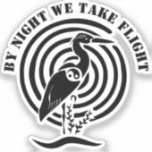 水シルエットの輪郭に立つブラッククレーン シール (正面)