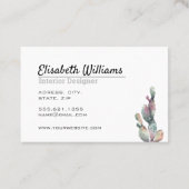 水シンプル彩カクタススクリプトBohoポット 名刺 (裏面)