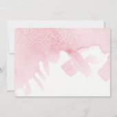 水シンプル彩ピンクの筆モダン跡 招待状 (裏面)