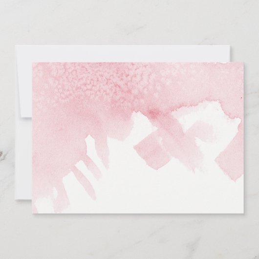 水シンプル彩ピンクの筆モダン跡 招待状 (裏面)