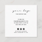 水シンプル彩名刺 スクエア名刺 (裏面)