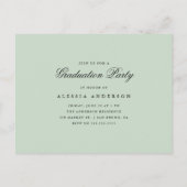 水シンプル彩緑フローラ卒業パーティー インビテーションポストカード (裏面)