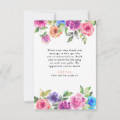 水シンプル感謝してい色の十字架を持つ宗教 サンキューカード (裏面)