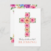 水シンプル感謝してい色クロス宗教 サンキューカード (正面/裏面)