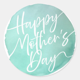 水シンプル色の円の母の日スクリプト ラウンドシール