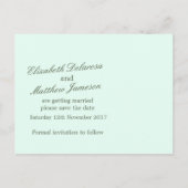 水シンプル色の春葉は、日付カードを保存 案内ポストカード (裏面)