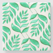 水シンプル色の枝 – 緑 ストーンコースター (正面)